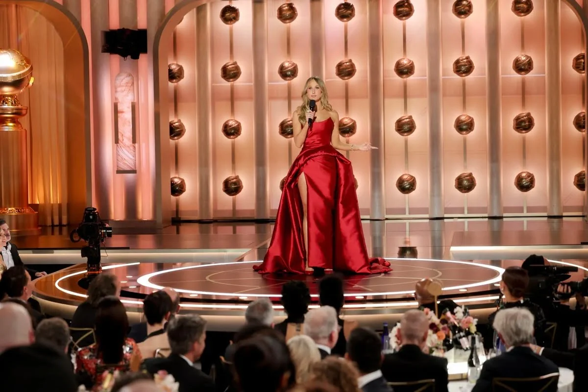 Nikki Glaser op de 83ste jaarlijkse Golden Globes op 11 januari 2026 in Beverly Hills, California.